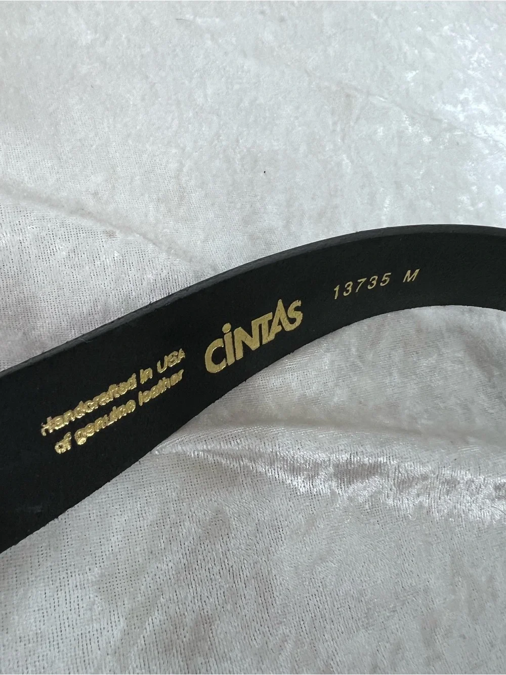 Black Leather Uniform Belt Men's no buckle size M